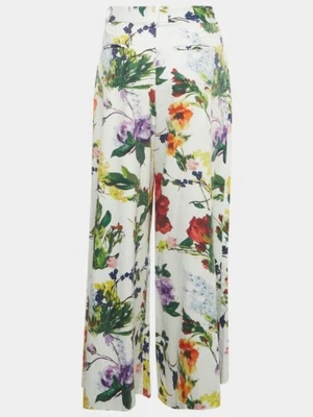 Womens Alice + Olivia Vibrant Multicolor (Item- 73) Floral Wide Leg Pants 2 - Picture 2 of 10